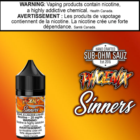 Phoenix - Sinners By Sub Ohm Sauz 30ml Salt