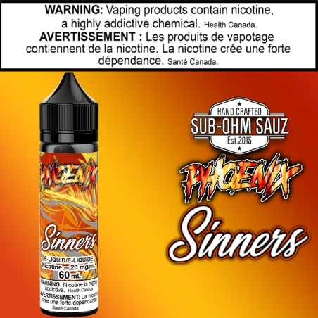 Phoenix - Sinners By Sub Ohm Sauz 60ml Salt